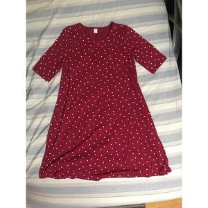 NWOT Old Navy Jersey Knit Swing Dress Red Dots
